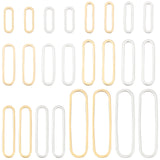 24Pcs 12 Style Brass Linking Rings, Long-Lasting Plated, Oval, Real 24K Gold & 925 Sterling Silver Plated, 12~33x4.5~9x1mm, Inner Diameter: 9.5~31x2~7mm, 2pcs/style