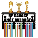 Rectangle with Word Be Savage Not Average, Iron Medal Hanger Holder, with Screws & Anchor Plug & Nut & Shim Ring, Bell Pattern, Holder: 200x400mm & 100x400mm