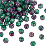Natural Ruby in Zoisite Beads Strands, Dyed, Round, 8mm, Hole: 1mm, about 100pcs/box