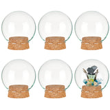 6 Sets Glass Dome Cover, Decorative Display Case, Cloche Bell Jar Terrarium with Cork Base, Round, Clear, 64.5x70.5mm, Inner Diameter: 39mm