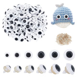 240 Sets 6 Style Plastic Craft Doll Eyes, Stuffed Toy Eyes, White, 9.5~19.5x16.5~20mm, 2pcs/set
