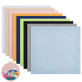 18 Sheets 9 Colors Linen Fabric, for DIY Embroidery Clothing Accessories, Mixed Color, 250x250x0.5mm, 2 sheets/color