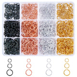 1200Pcs 12 Style Aluminum Wire Open Jump Rings, Mixed Color, 6x0.8mm, 5mm