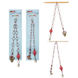 Alloy Christmas Reindeer Pendant Knitting Row Counter Chains, Natural Wood & Howlite & Sesame Jasper Beaded Counter Chains, Fits for Needles Up To 10mm, Red, 3.7~4cm, 2 style, 1pc/style, 2pcs/set