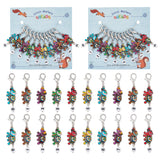 Alloy Enamel Elephant with Number Pendant Locking Stitch Markers, Zinc Alloy Lobster Claw Clasps Stitch Marker, Mixed Color, 5.4cm, 1pc/style, 10 style, 10pcs/set