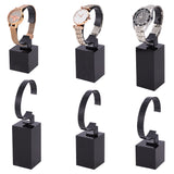 3Pcs 3 Styles C-Shaped Single Watch Display Stands, Bracelet Display Rack Holder Stand for Counter/Showcase Use, Black, 4x6x12.4~16.5cm, 1pc/style