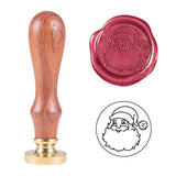 DIY Scrapbook, Brass Wax Seal Stamp and Wood Handle Sets, Father Christmas, Golden, 8.95cm, Stamps: 2.55x1.45cm