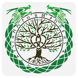 PET Hollow Out Drawing Painting Stencils, for DIY Scrapbook, Photo Album, Tree, 30x30cm