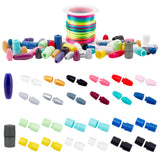 Plastic BRealaway Clasps, For Rubber Silicone Teething Necklaces & Nylon Rattail Satin Cord, Beading String, Mixed Color, 20~24x9~11mm, hole: 2.5~4.5mm
