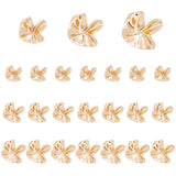 24Pcs 3 Style Irregular Flower Shape 1-Hole Zinc Alloy Shank Buttons, Garment Decoration, Light Gold, 17~24x16.5~23.5x12.5~13.5mm, Hole: 2mm, 8pcs/style