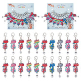 Alloy Enamel Cat with Number Pendant Locking Stitch Markers, Zinc Alloy Lobster Claw Clasps Stitch Marker, Mixed Color, 5.8cm, 10 style, 1pc/style, 10pcs/set