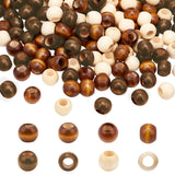 150 Pcs 3 Colors Wooden Beads, DIY Accessories for Handmade Beads Strands Making, Large Hole Beads, Rondelle, Mixed Color, 50pcs/color