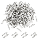 300Pcs Stainless Steel Cord Ends, Folding Crimp Ends, Stainless Steel Color, 15.5x3x3mm