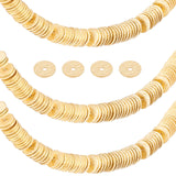 300Pcs Brass Spacer Beads, Long-Lasting Plated, Heishi Beads, Disc, Golden, 6x0.5mm, Hole: 1.2mm