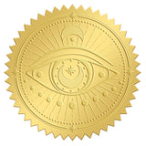 Self Adhesive Gold Foil Embossed Stickers, Medal Decoration Sticker, Eye of Horus Pattern, 5x5cm
