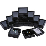 Acrylic Jewelry Box, with Sponge, Square, Black, 5.05x5.05x2cm