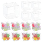 120Pcs Transparent Plastic PET Box Gift Packaging, Waterproof Folding Cartons, Cube, Clear, 4x4x4cm