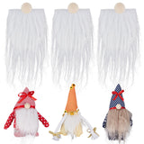 Artificial Wool Gnome Beard Costume Beard, Festive & Party Decoraions, with Wood Beads, White, 190~200x90x1.5mm, 15mm