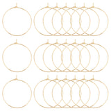 304 Stainless Steel Hoop Earring Findings, Wine Glass Charms Findings, Golden, 21 Gauge, 35x30x0.7mm, 100pcs/box