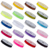 20 Rolls 20 Colors Nylon Thread, Chinese Knot Cord, Round, Mixed Color, 0.8mm, about 7.65~9.84 yards(7~9m)/roll, 1 roll/color