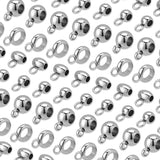 80Pcs 4 Style 304 Stainless Steel Tube Bails, Loop Bails, Rondelle & Ring & Oval, Stainless Steel Color, 20pcs/style