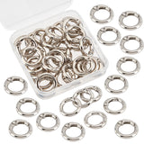 32Pcs Zinc Alloy Spring Gate Rings, O Rings, Platinum, 20x3.5mm, Inner Diameter: 13mm