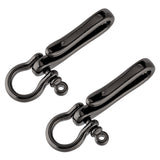 2Pcs Brass Shackle Clasps with Brass S Hook Clasps, Car Keychain for Men Wallet Chain Accessory, Gunmetal, 65x25x15mm, Hole: 3mm