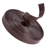 Flat PU Imitation Leather Cord, for Bag Decor, Coconut Brown, 15x2~2.5mm