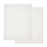 A5 Frosted Plastic Discbound Notebook Index Divider Sheets, 6 Holes Tab Divider for Binder, Rectangle, WhiteSmoke, 219x148x0.3mm, Hole: 6mm, 5 sheets/set