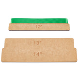 2Pcs 2 Style MDF Ribbon Tail Board, Ribbon Tail Ruler, Wreath Supplies, Ribbon Measuring Board, BurlyWood, 30~35x6.3~12x0.6cm, 1pc/style