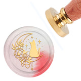 Brass Wax Seal Stamp with Handle, for DIY Scrapbooking, Star Pattern, 3.5x1.18 inch(8.9x3cm)