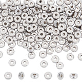 200Pcs 304 Stainless Steel Beads, Disc/Flat Round, Stainless Steel Color, 6x2mm, Hole: 2mm