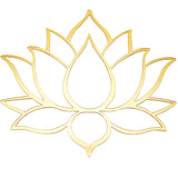 Lotus Acrylic Mirror Wall Stickers, with Self-adhesion, for Home Wall Cabinet Decorations, Gold, 291x260x2mm