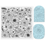 Silicone Clay Texture Mat, Clay Modeling Pattern Pad, Flower, 140x140x3mm