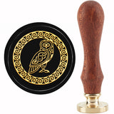 Brass Wax Seal Stamp with Handle, for DIY Scrapbooking, Owl Pattern, 3.5x1.18 inch(8.9x3cm)