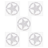 PET Plastic Car Adhesive Stickers, Waterproof Window Decals, for Car, Wall Decoration, Round with Star, Silver, 160x153x0.3mm, Sticker: 150x148mm