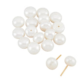 Natural Cultured Freshwater Pearl Beads, Half Drilled, Rondelle, Antique White, 8~8.5x6mm, Hole: 0.8mm, 8 pairs/box
