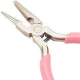 45# Carbon Steel Jewelry Pliers, Wire Looping Pliers, Concave and Round Nose Pliers, Pink, 12.4x6.25x0.95cm, 1pc/set