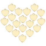 201 Stainless Steel Laser Cut Charms, Blank Stamping Tag, Heart, Golden, 9.5x9.5x1mm, Hole: 1.2mm, 50pcs/box
