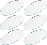 6Pcs Oval Glass Mirror, Craft Mirror, Clear, 125x75x3mm