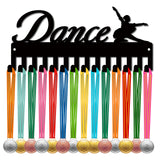 Iron Medal Holder Frame, Medals Display Hanger Rack, 14 Hooks, with Screws, Dancer Pattern, 96x290mm