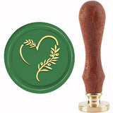 Brass Wax Seal Stamp with Handle, for DIY Scrapbooking, Heart Pattern, 3.5x1.18 inch(8.9x3cm)