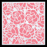 PET Plastic Hollow Out Drawing Painting Stencils Templates, Square, Rose Pattern, 151x151x0.2mm