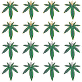 16Pcs 2 Colors Alloy Enamel Pendants, Pot Leaf/Hemp Leaf Shape, Green, Antique Silver & Antique Golden, 39x33.5x2.5mm, Hole: 1.8mm, 8pcs/color