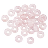 30Pcs Natural Rose Quartz European Beads, Large Hole Beads, Rondelle, 10x4.5mm, Hole: 4mm