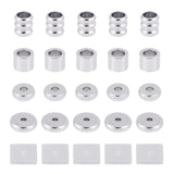 100Pcs 5 Style Stainless Steel Spacer Beads, Mix-shaped, Stainless Steel Color, 20pcs/style