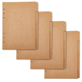 5 Sheets A5 Kraft Paper Binder Dividers, 6-Hole Index Page Tab for Planner & Notebook & Loose Leaf Binders, Rectangle, BurlyWood, 208x150x0.2mm, Hole: 5mm