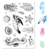 Custom PVC Plastic Clear Stamps, for DIY Scrapbooking, Photo Album Decorative, Cards Making, Stamp Sheets, Film Frame, Sea Horse, 160x110x3mm