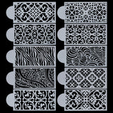 PET Hollow Out Drawing Painting Stencils, for DIY Scrapbooking, Arch Shape, Floral Pattern, 262x112x0.5mm, 10pcs/set