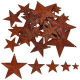 30Pcs 5 Style Rust Iron Pendants, Star, Sienna, 25.4~95x25.4~97x4~9mm, Hole: 1~2.5mm, 6pcs/style